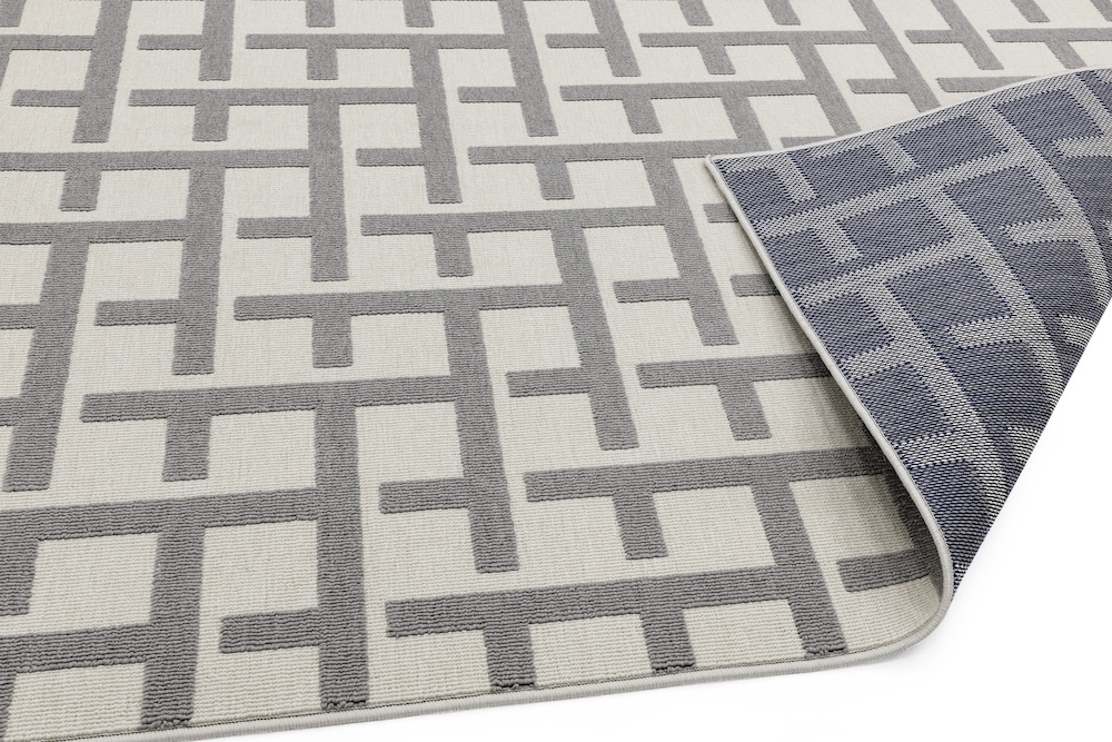 Antibes 120cm x 170cm AN03 White/Grey Grid