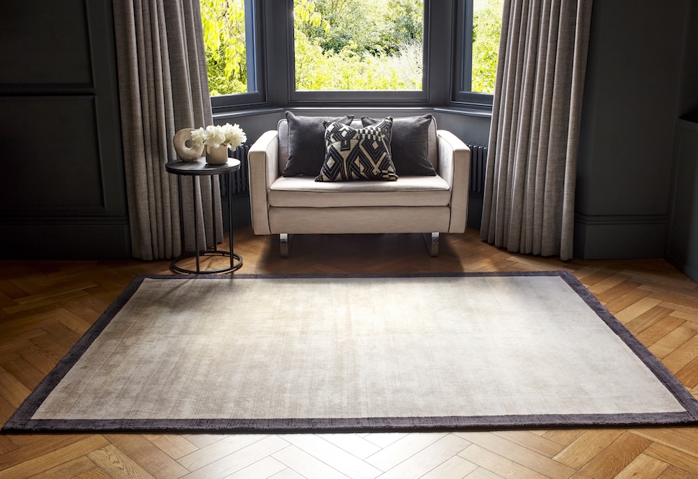 Blade Border 120cm x 170cm Putty/Charcoal 10