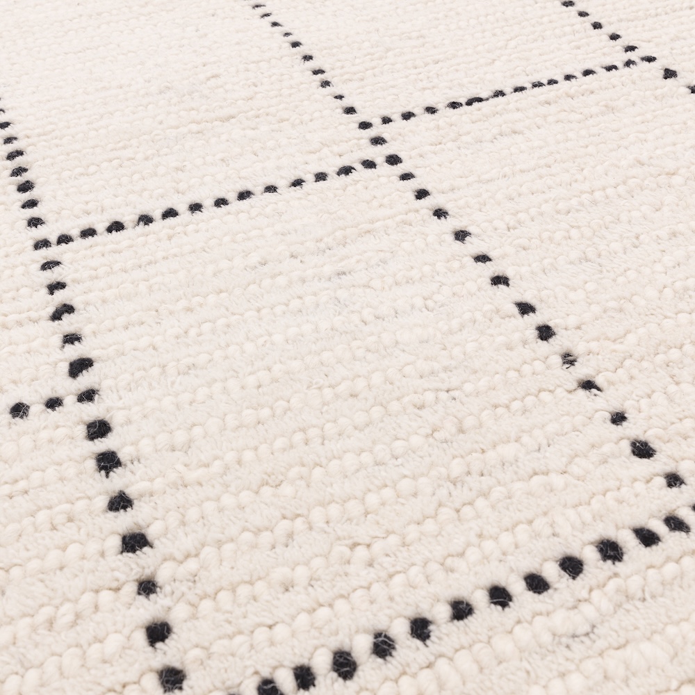 Nepal 200cm x 290cm Cream/Black Tile Rug