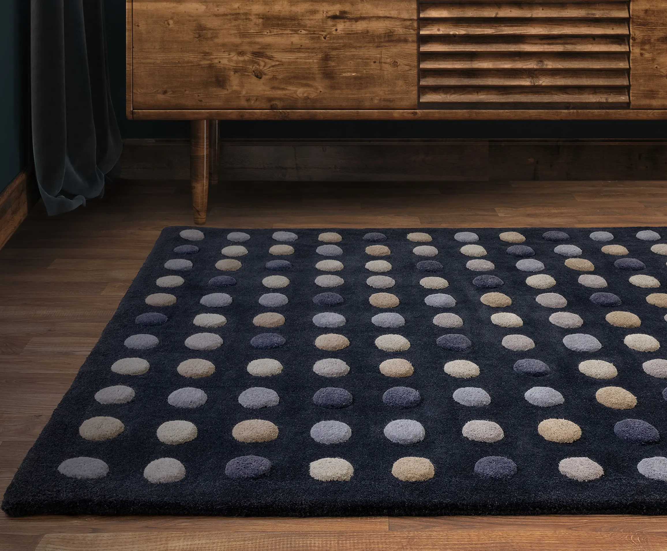 Dotty Rug 200cm x 300cm Navy