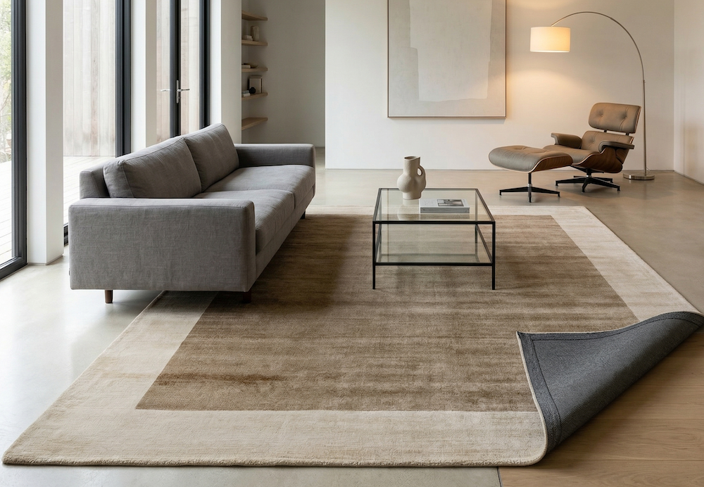 Blade Border Rug 200cm x 290cm Putty Champagne 01