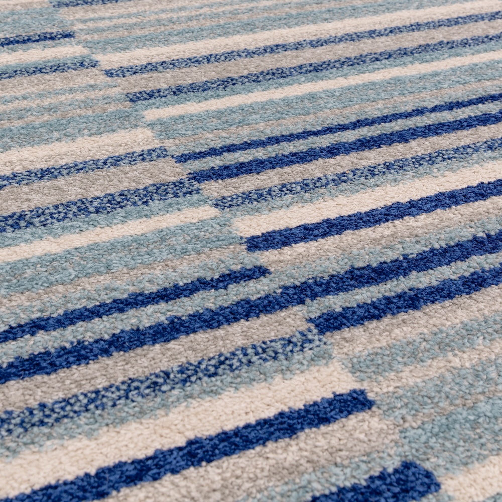 Muse 66cm x 240cm Blue Stripe Rug MU05