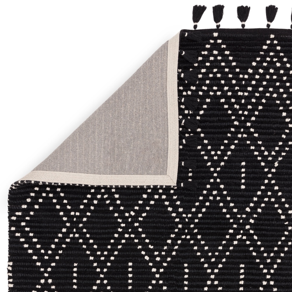 Nepal 200cm x 290cm Black/Cream Diamond Rug