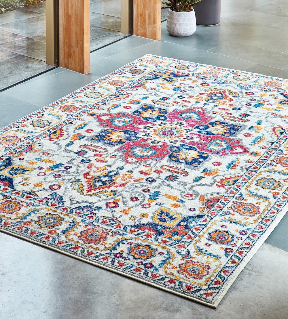 Nova 200cm x 290cm White Multi Rug NV24