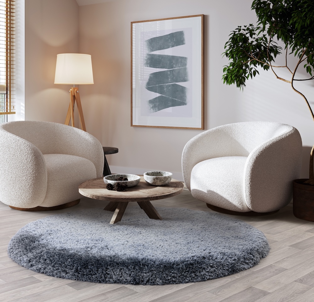 Plush Rug 150cm x 150cm Airforce Blue (Circle)
