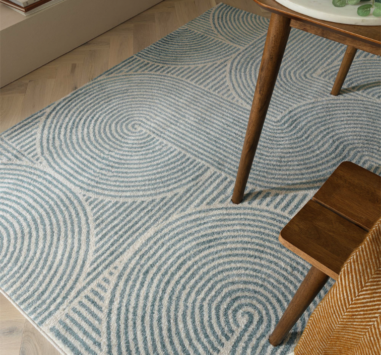 Muse 80cm x 150cm Blue Swirl Rug MU02