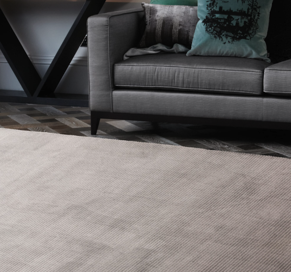 Kuza 120cm x 170cm Plain Stripe Silver