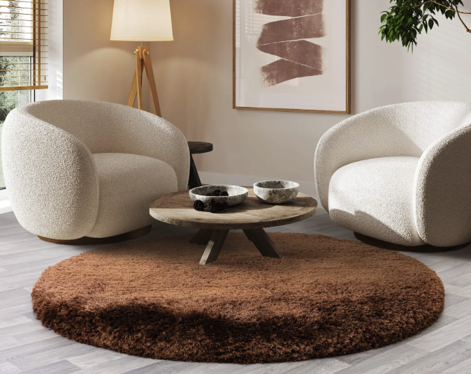 Plush Rug 150cm x 150cm Copper (Circle)
