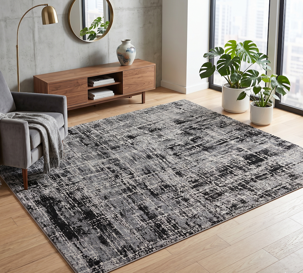 Kuza 120cm x 170cm Abstract Black