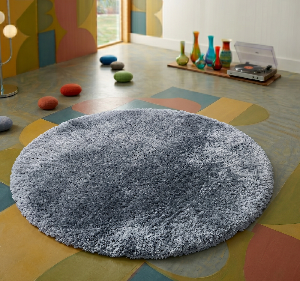 Plush Rug 150cm x 150cm Airforce Blue (Circle)