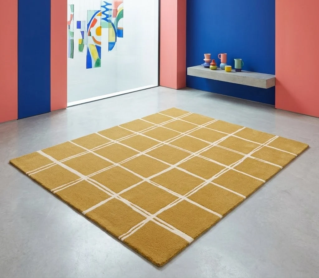 Albany Rug 120cm x 170cm Grid Gold