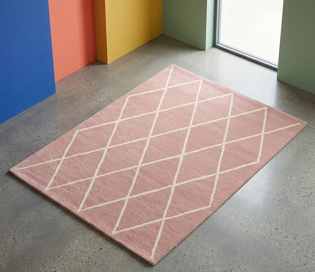 Albany 80cm x 150cm Diamond Pink Rug
