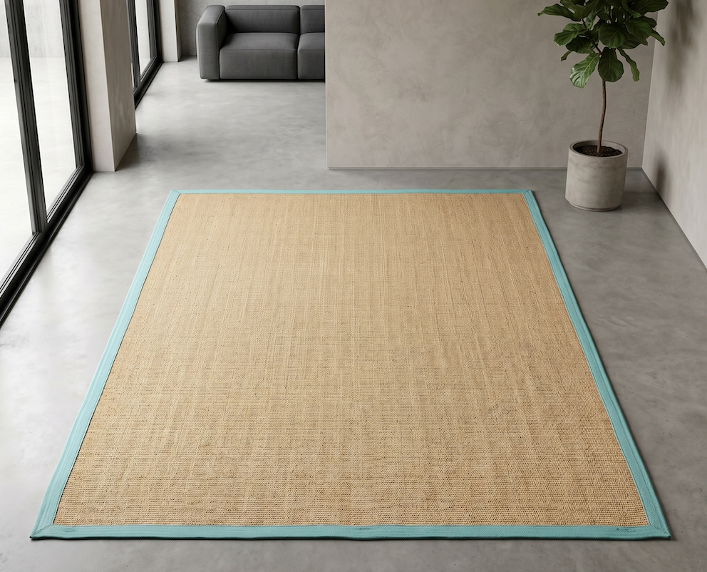 Sisal 120cm x 180cm Linen/Aqua