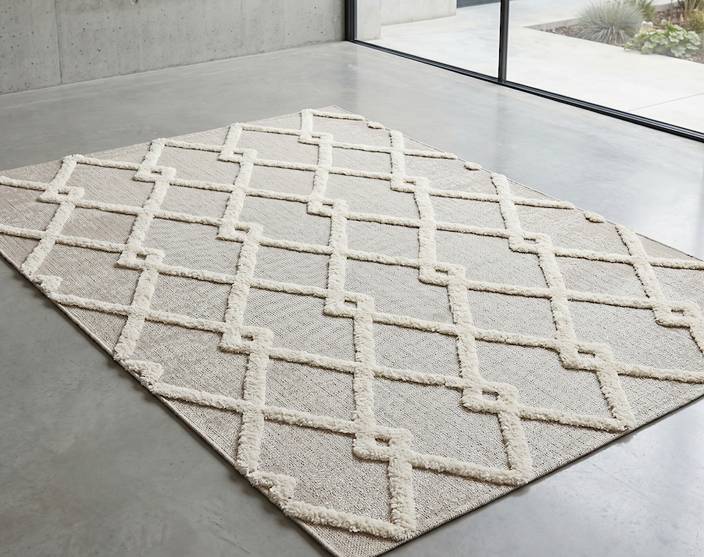 Monty 120cm x 170cm MN07 Beige/Cream Diamond