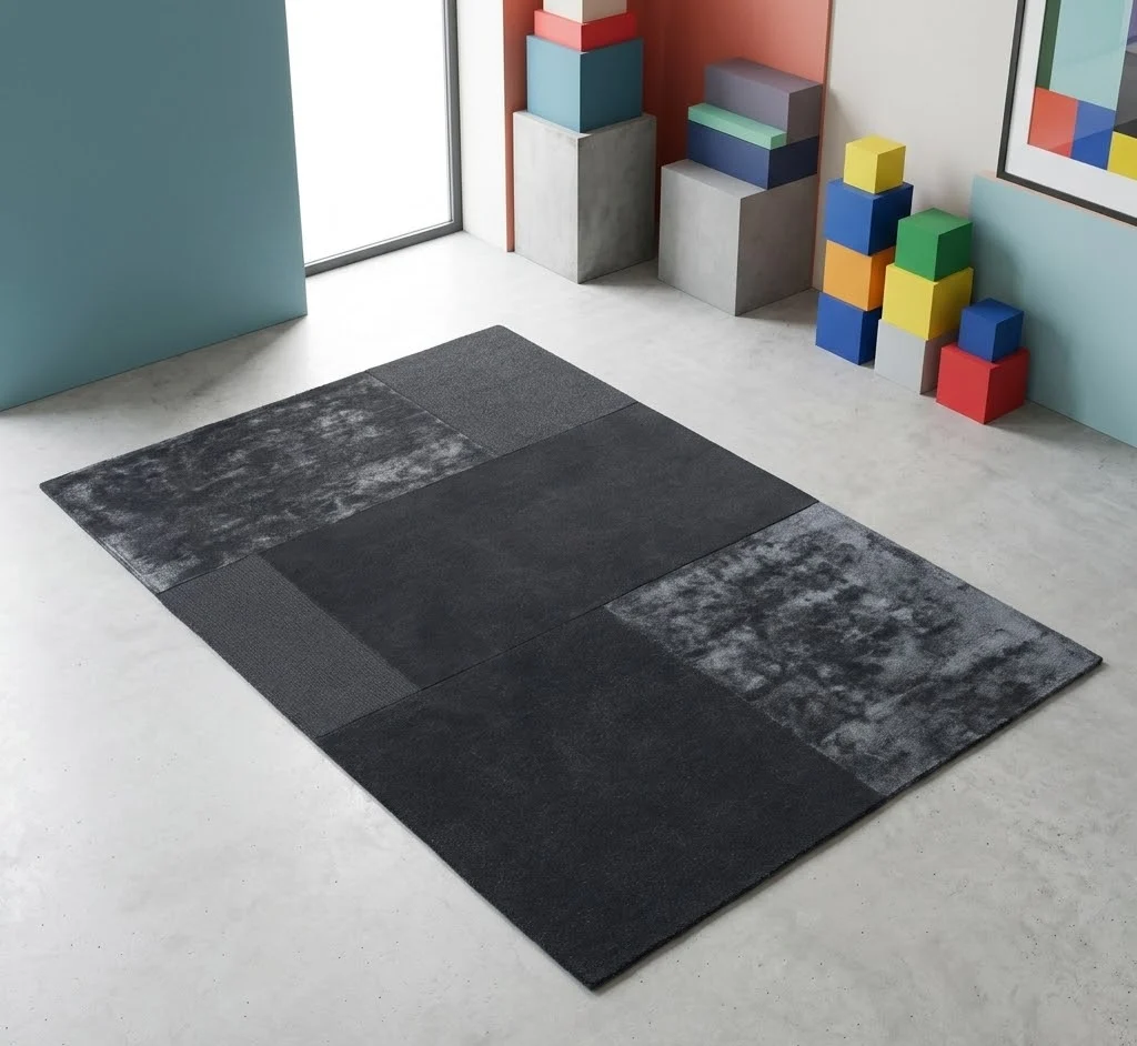 Tate Tonal Textures Rug 120cm x 170cm Charcoal