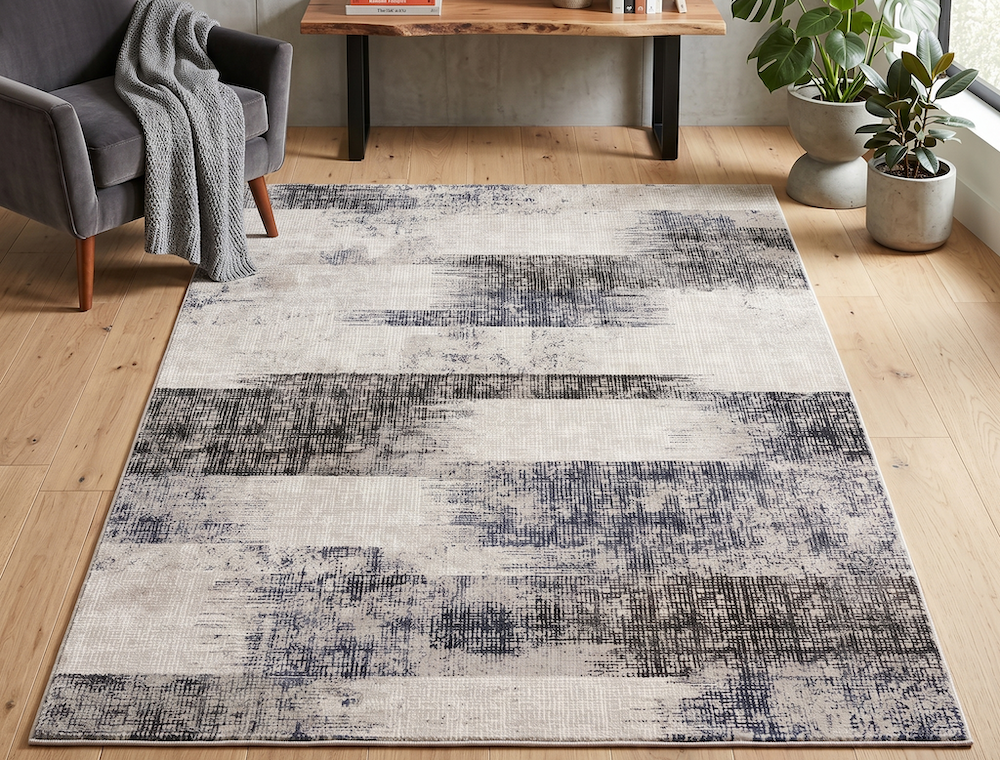 Kuza 120cm x 170cm Lines Navy