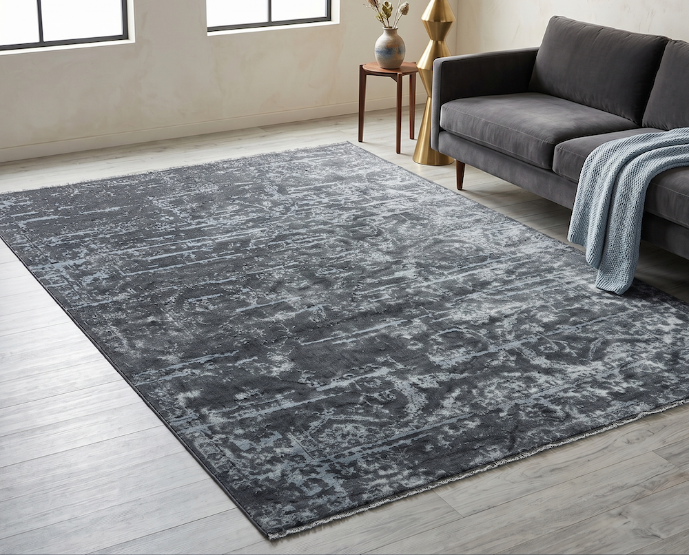 Zehraya 160cm x 230cm ZE07 Charcoal Abstract