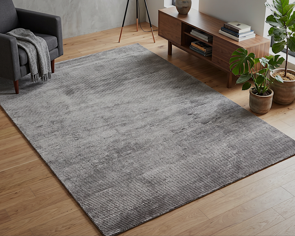 Kuza 120cm x 170cm Plain Stripe Charcoal
