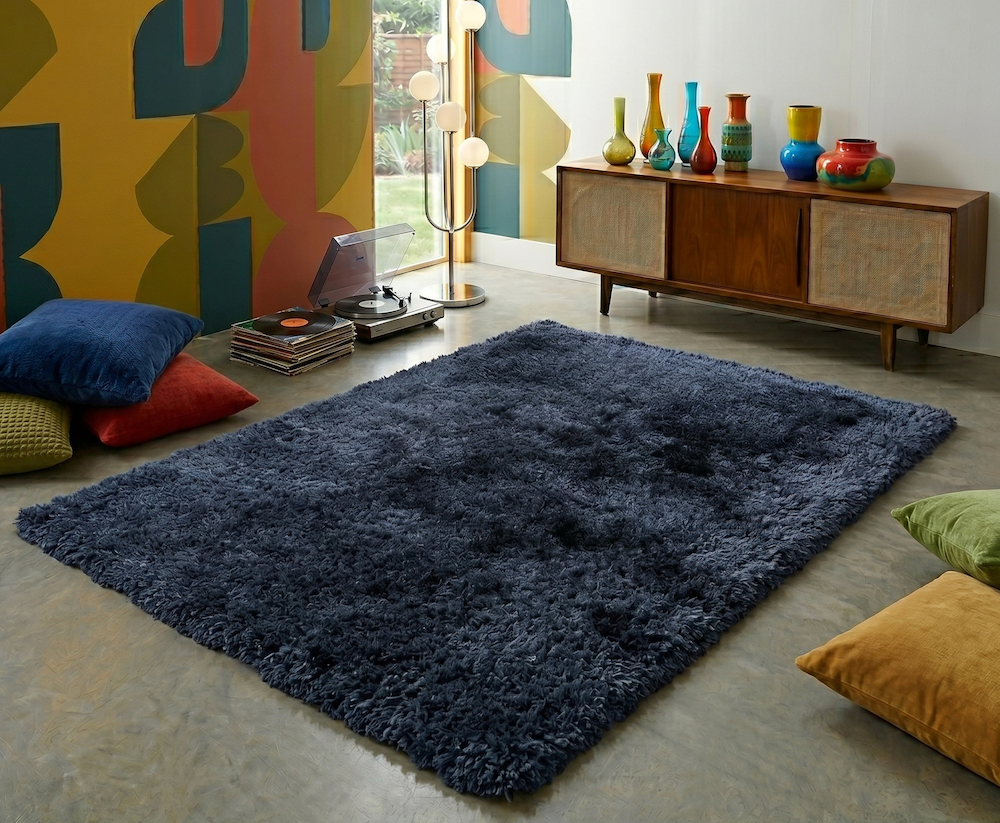 Plush Rug 70cm x 140cm Navy