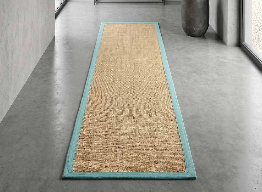 Sisal 68cm x 240cm Linen/Aqua