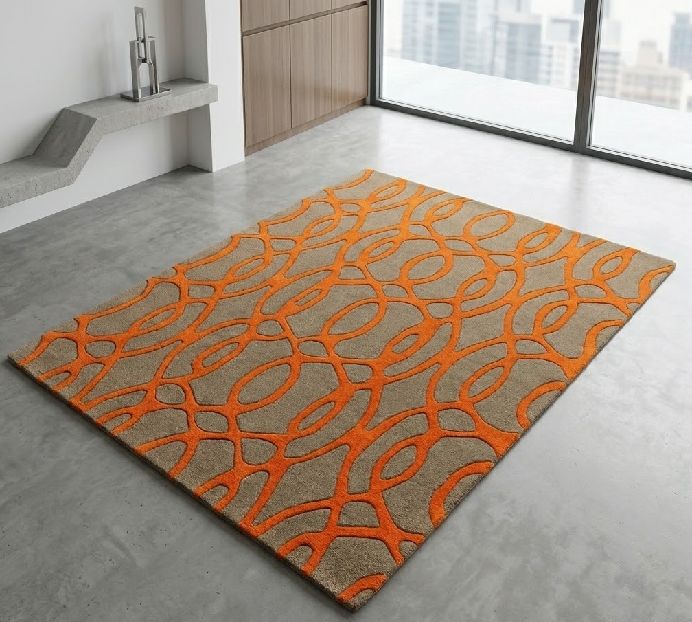 Matrix Rug 120cm x 170cm 37 Wire Orange