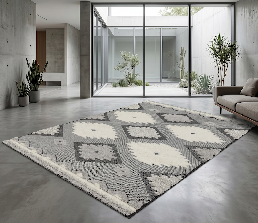 Monty 120cm x 170cm MN01 Black/Cream Tribal