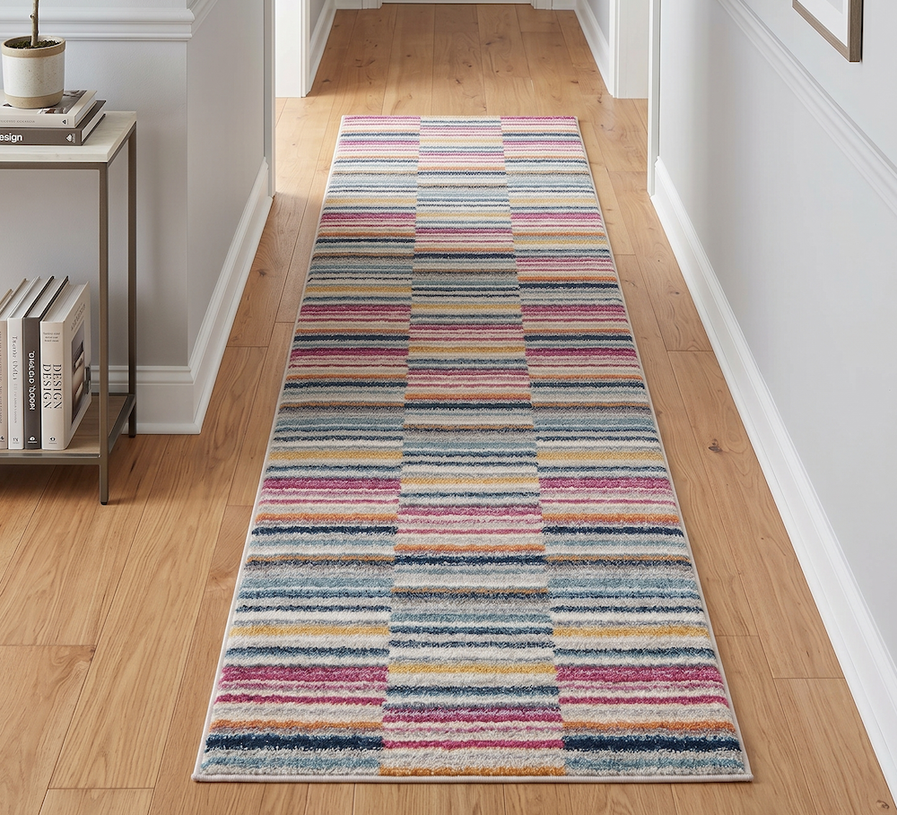 Muse 66 x 240cm Multi-Coloured Stripe Rug MU06