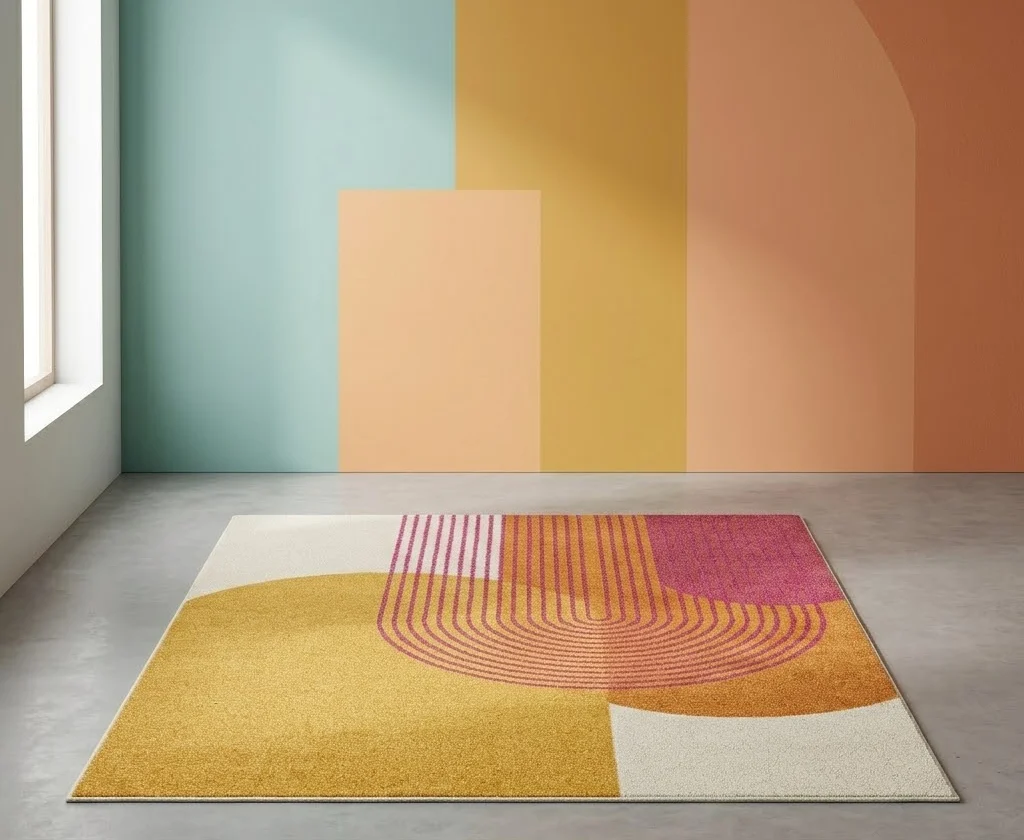 Muse 80cm x 150cm Orange Retro Rug MU13