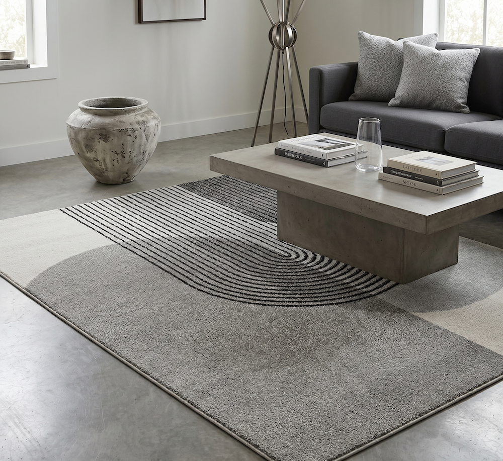 Muse 80cm x 150cm Grey Retro Rug MU14