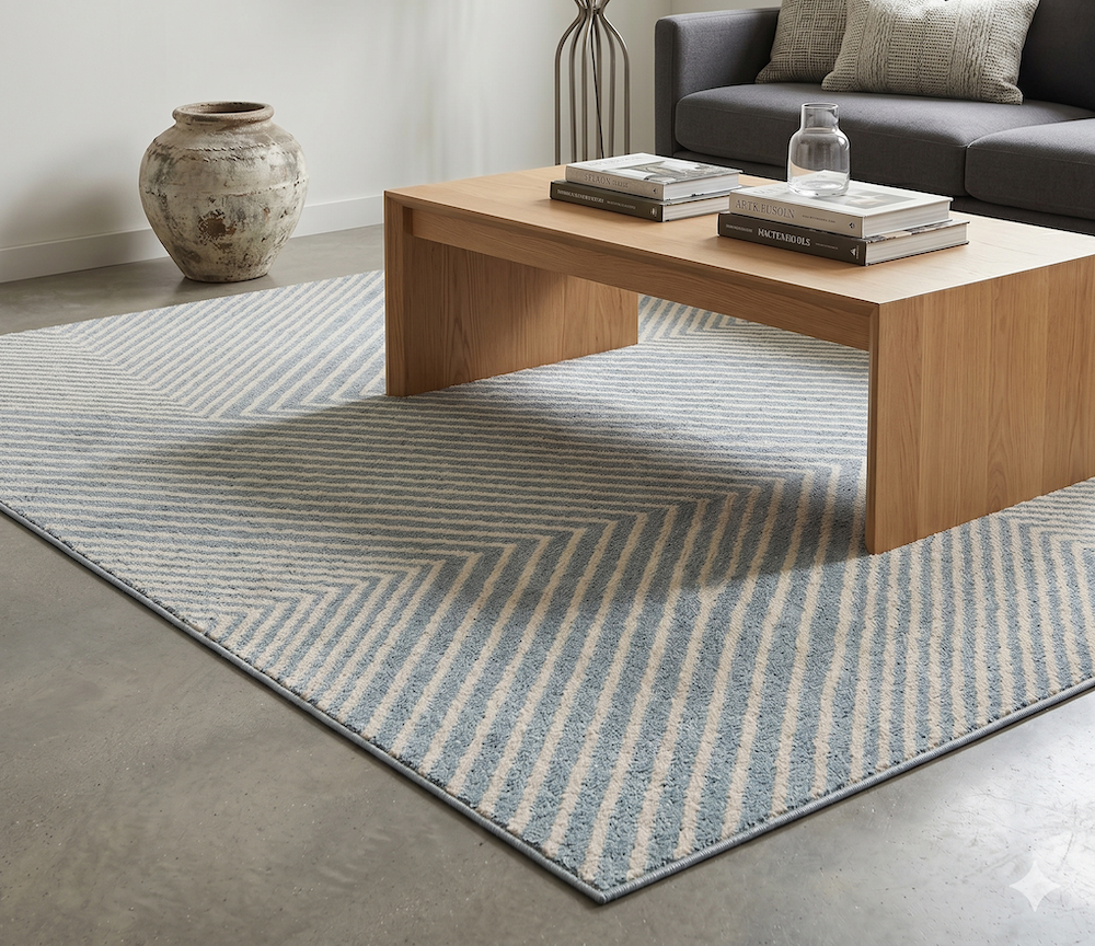 Muse 80cm x 150cm Blue Cross Rug MU19