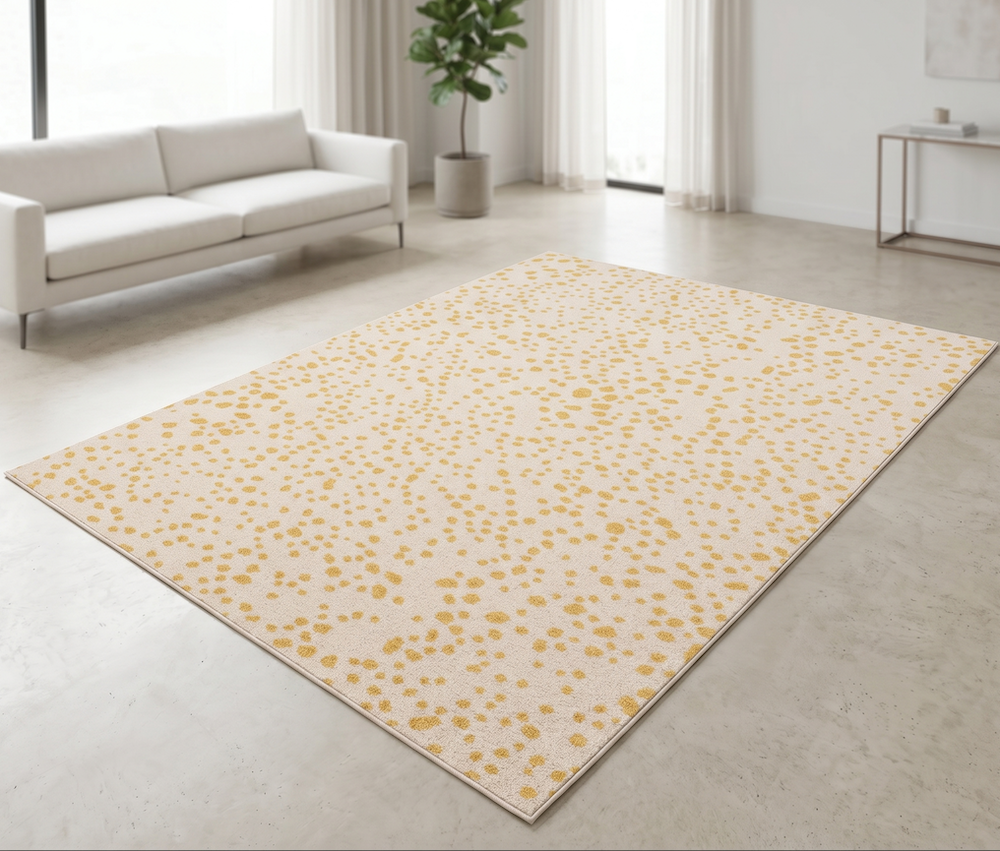 Muse 80cm x 150cm Yellow Spotty Rug MU12