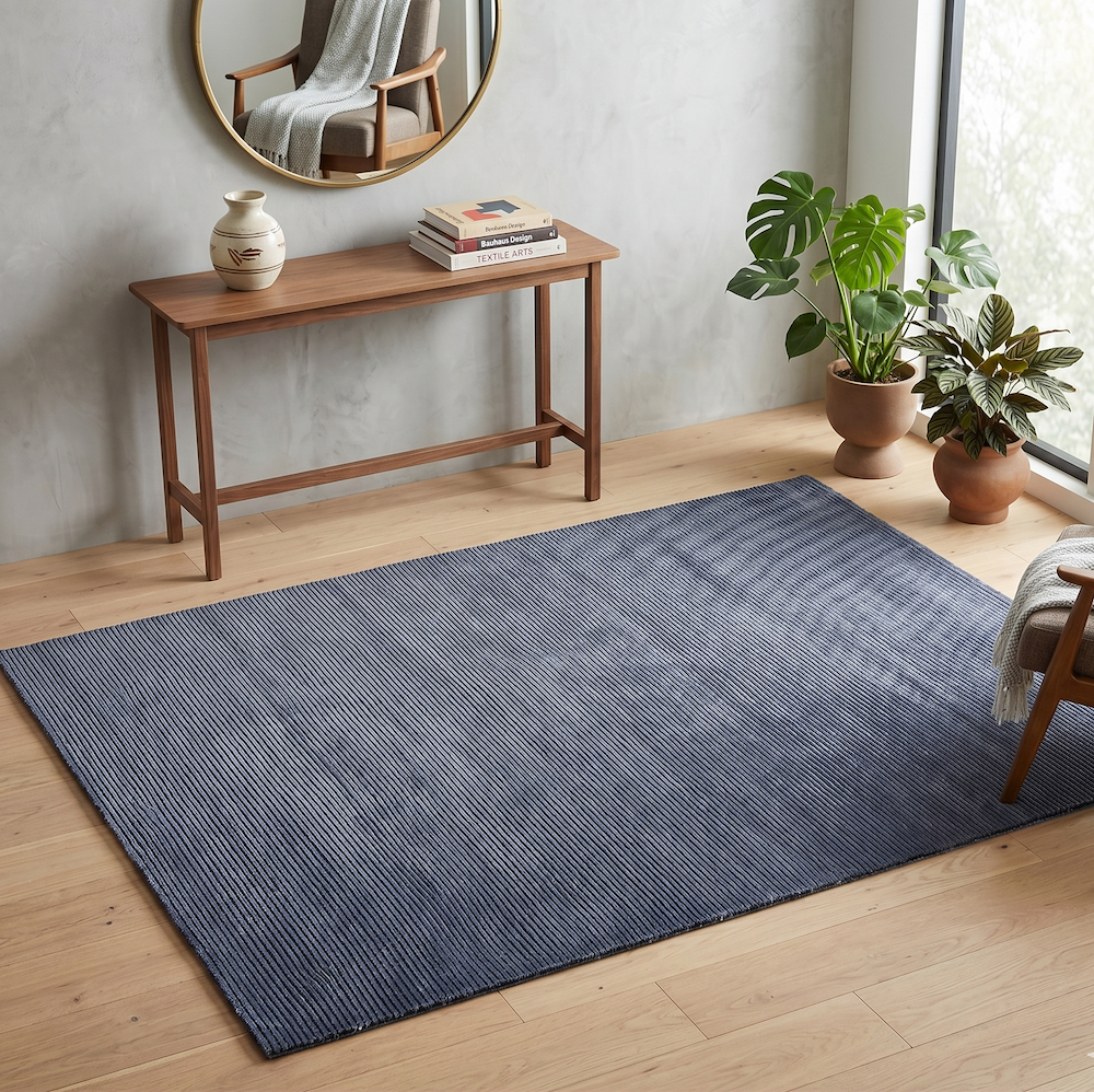 Kuza 120cm x 170cm Plain Stripe Navy