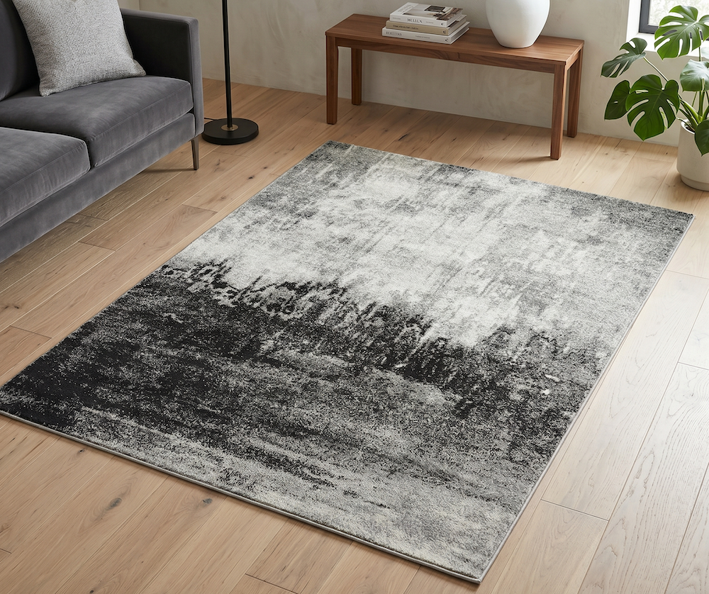 Nova 200cm x 290cm Distress Grey Rug NV03