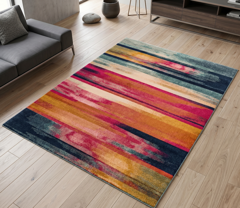 Nova 200cm x 290cm Stripe Multi Rug NV05