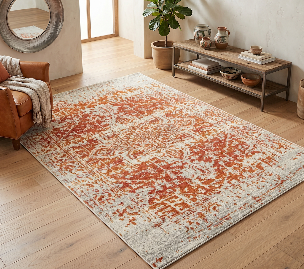 Nova 200cm x 290cm Antique Orange Rug NV09