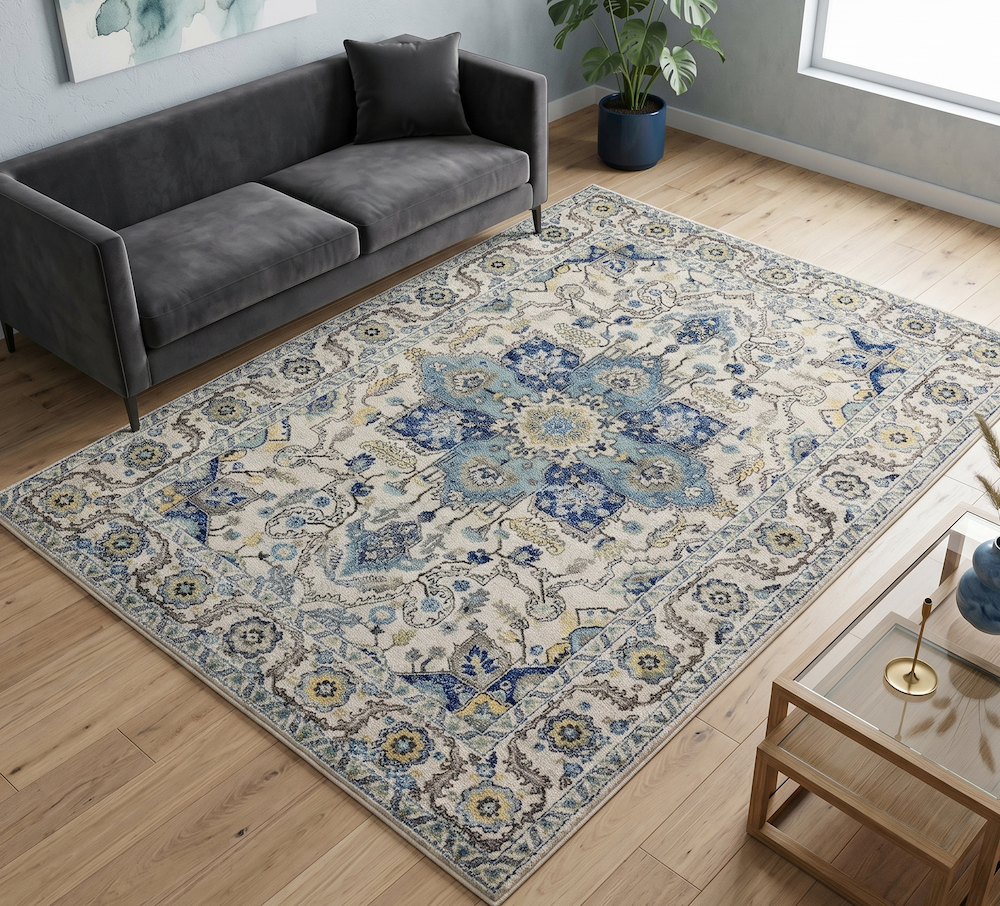 Nova 200cm x 290cm Persian Blue Rug NV25