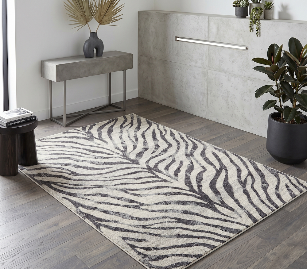 Nova 200cm x 290cm Zebra Grey Rug NV27