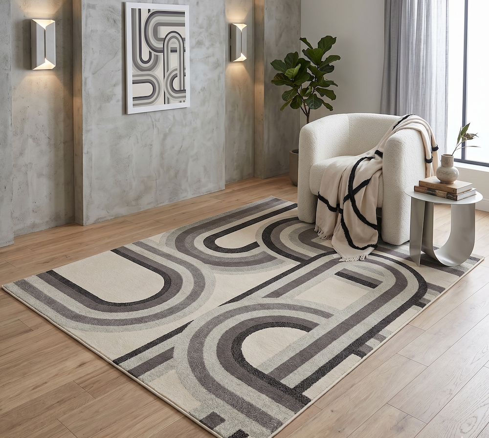 Nova 80cm x 150cm Retro Grey Rug NV29