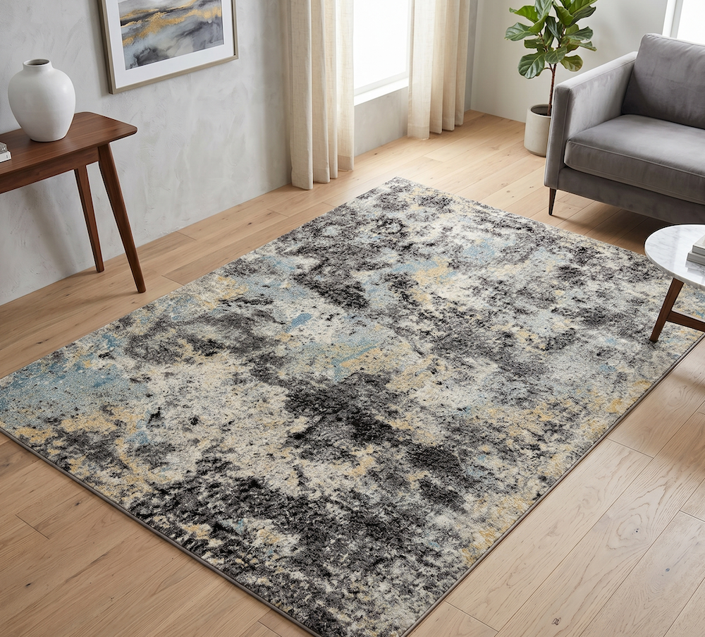 Nova 200cm x 290cm Abstract Blue Rug NV32