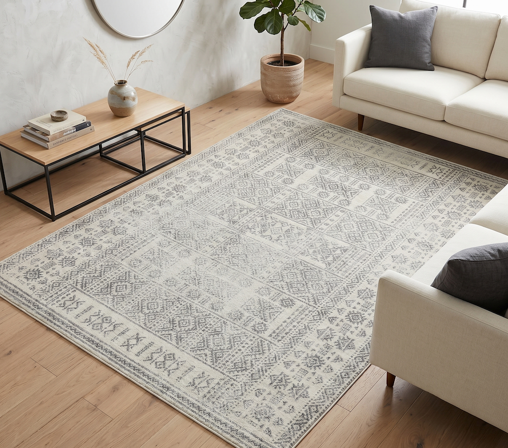 Nova 200cm x 290cm Tribal Grey Rug NV33