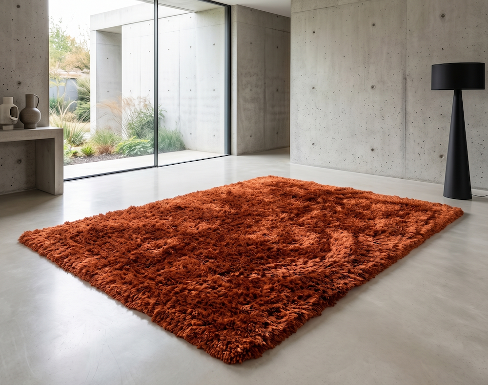 Plush Rug 70cm x 140cm Rust
