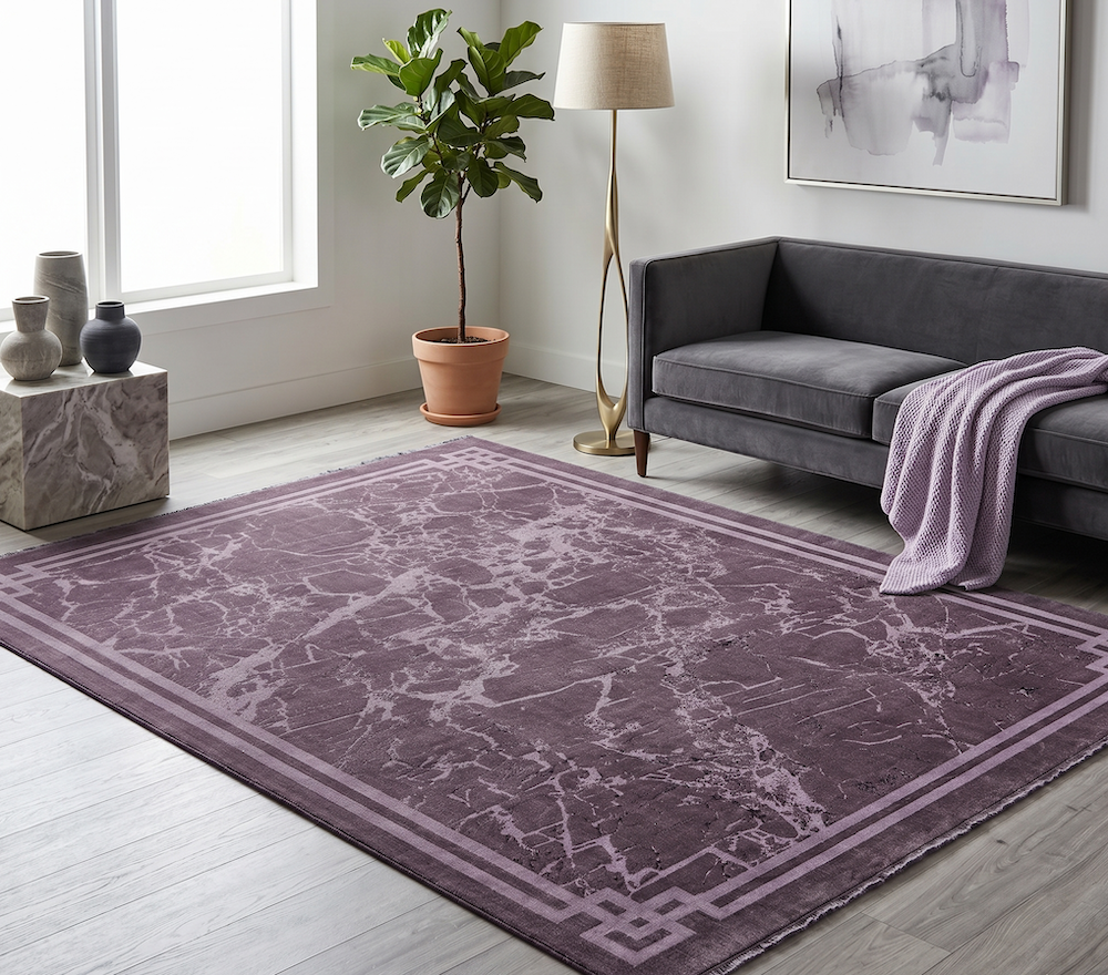 Zehraya 200cm x 290cm ZE01 Purple Border