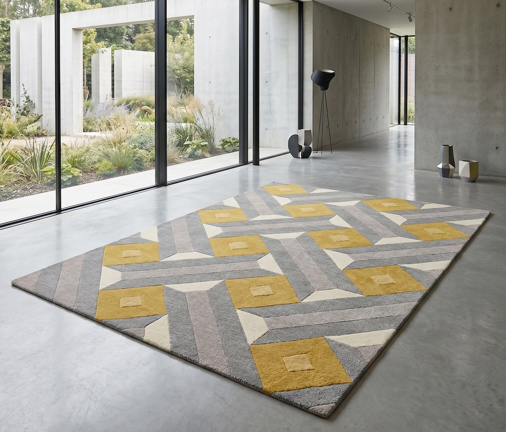 Reef Rug 200cm x 290cm RF01 Motif Ochre Grey