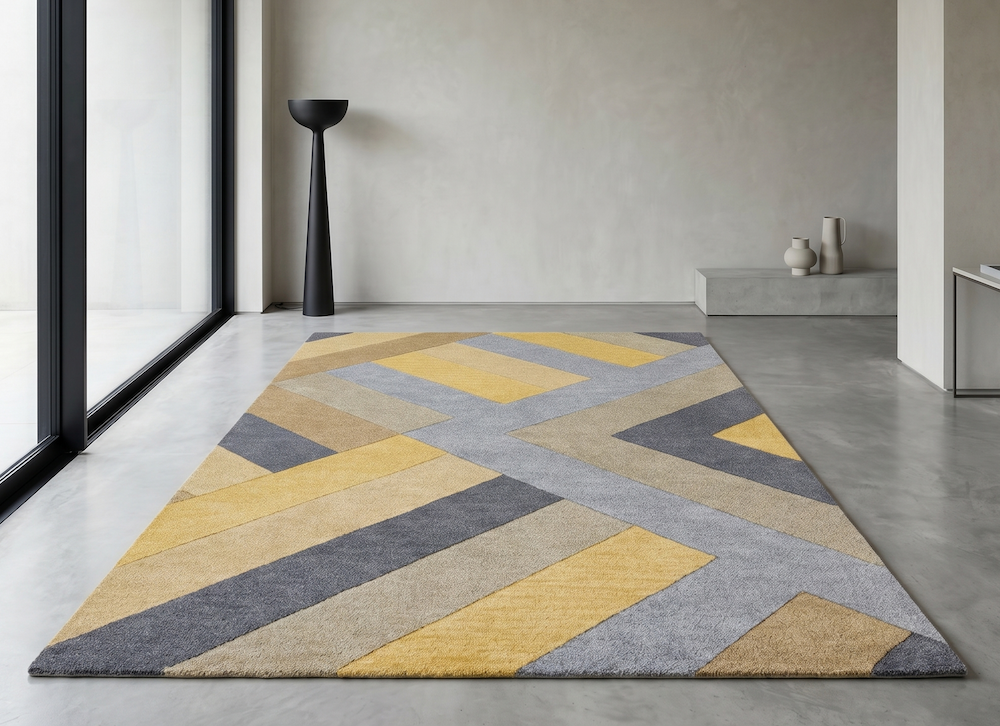 Reef Rug 200cm x 290cm RF02 Big Zig Ochre Grey