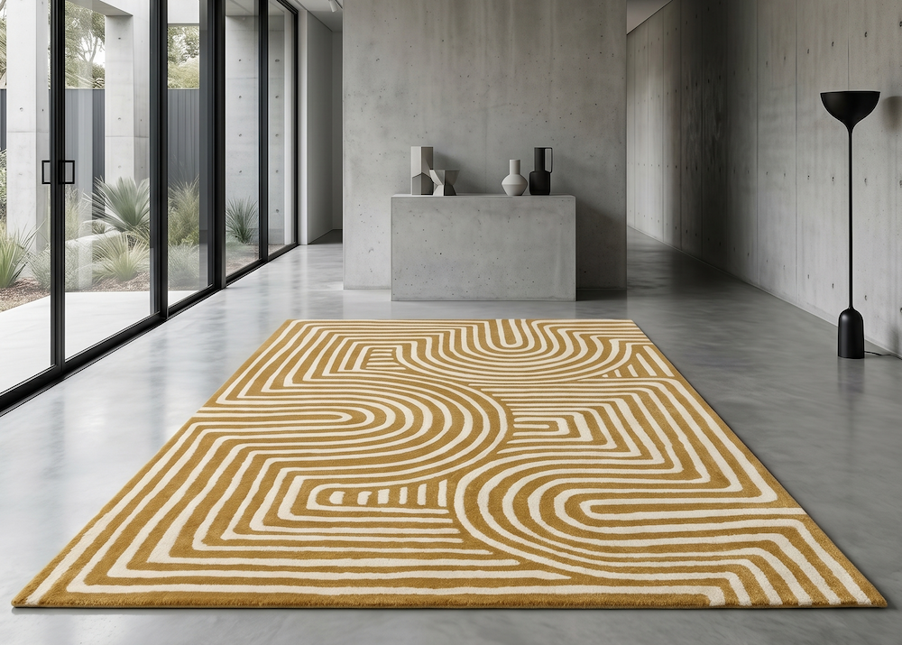 Reef Rug 200cm x 290cm RF28 Curve Ochre