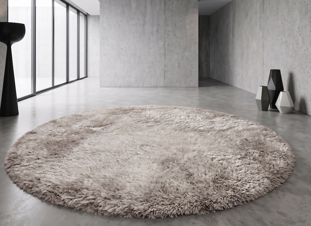 Plush Circle Rug 150cm x 150cm Sand (Circle)