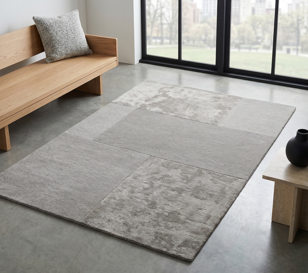 Tate Tonal Textures Rug 120cm x 170cm Silver