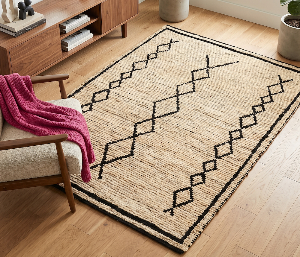 Souk 160cm x 230cm Bleach & Black