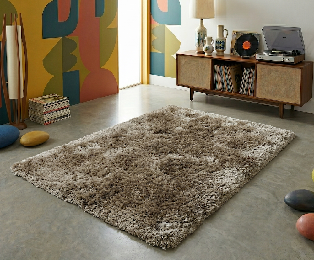 Plush Rug 70cm x 140cm Taupe