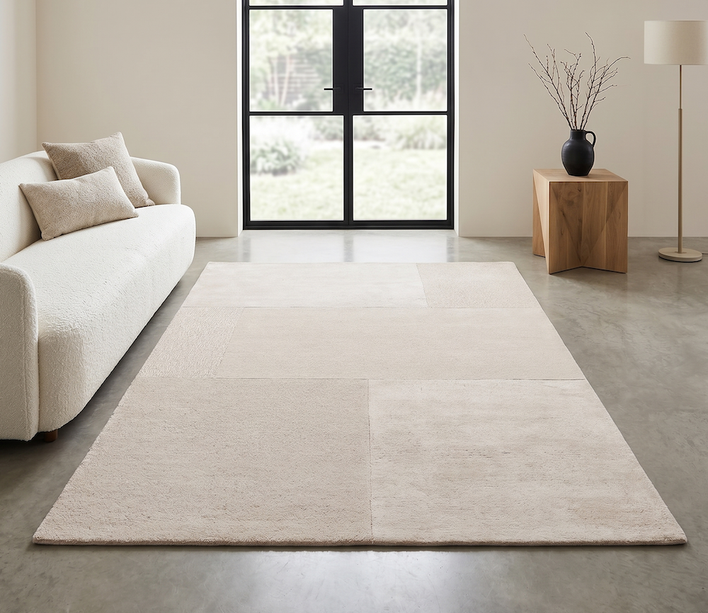 Tate Tonal Textures Rug 120cm x 170cm Ivory